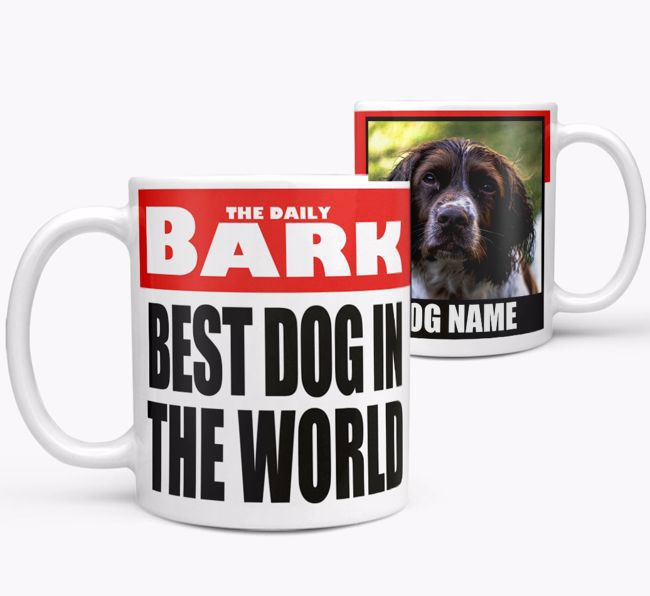 Personalized Photo Upload Mug 'Newspaper - Best Dog Ever' with {dogsName}'s Photo